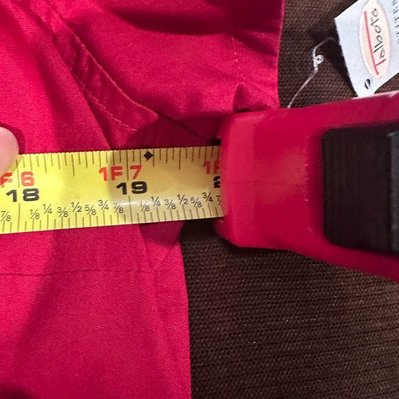 Talbots NWT Red Short Sleeves Collar Button Down Blouse Sz MP. 100% Cotton. - Picture 13 of 15